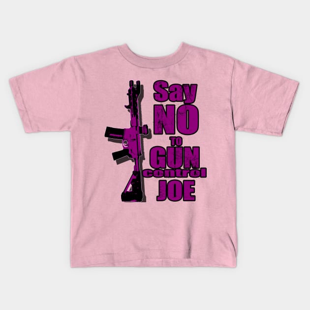 2024 Election Purple Say No To Gun Control Joe Kids T-Shirt by Black Ice Design